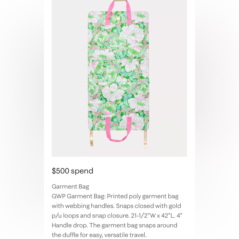✨🌸💚NIP Lilly Pulitzer garment bag in poppyland 💚🌸✨